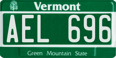 VT license plate AEL696
