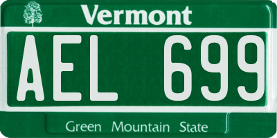 VT license plate AEL699