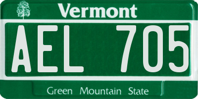 VT license plate AEL705