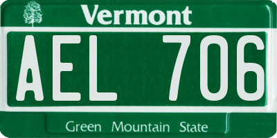 VT license plate AEL706