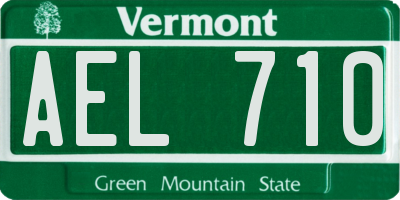VT license plate AEL710