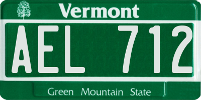 VT license plate AEL712