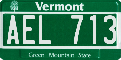 VT license plate AEL713