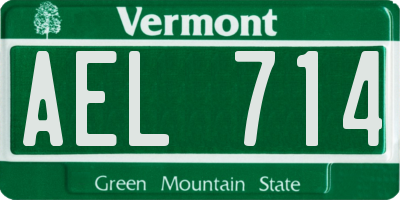VT license plate AEL714