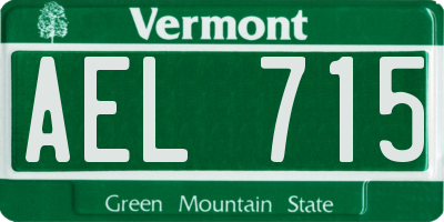 VT license plate AEL715