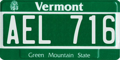 VT license plate AEL716