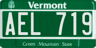 VT license plate AEL719