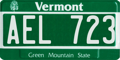 VT license plate AEL723