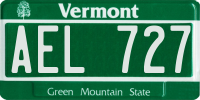 VT license plate AEL727