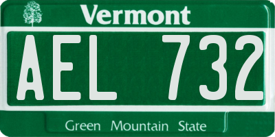 VT license plate AEL732