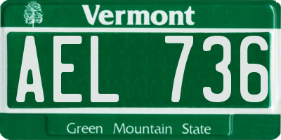 VT license plate AEL736