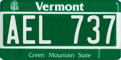 VT license plate AEL737