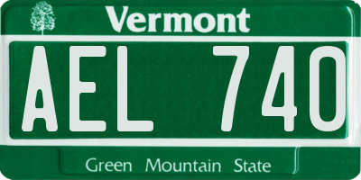 VT license plate AEL740