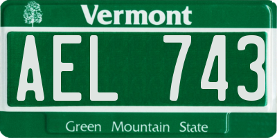 VT license plate AEL743