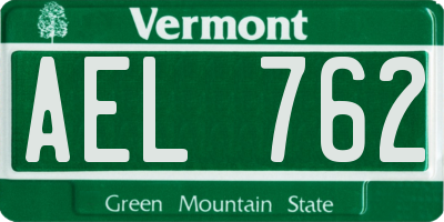 VT license plate AEL762