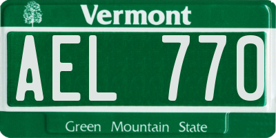VT license plate AEL770