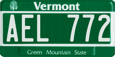VT license plate AEL772