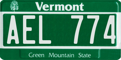VT license plate AEL774