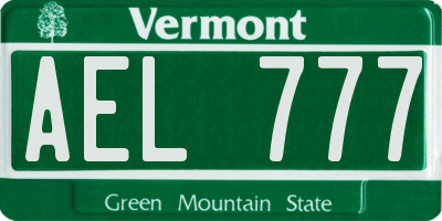 VT license plate AEL777