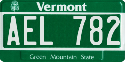VT license plate AEL782