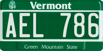 VT license plate AEL786