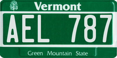 VT license plate AEL787