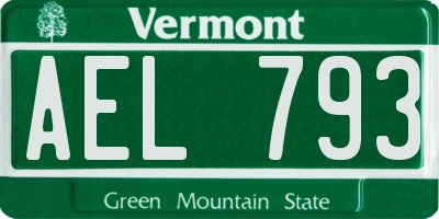 VT license plate AEL793