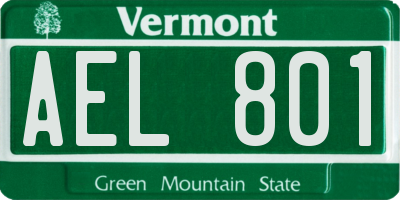 VT license plate AEL801