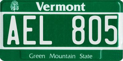 VT license plate AEL805