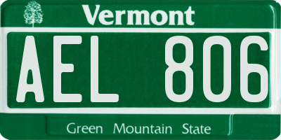 VT license plate AEL806
