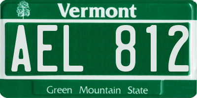 VT license plate AEL812