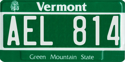 VT license plate AEL814