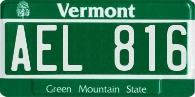 VT license plate AEL816