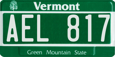 VT license plate AEL817
