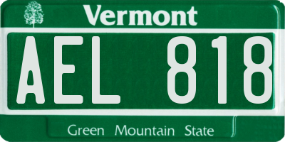 VT license plate AEL818