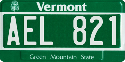 VT license plate AEL821