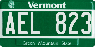 VT license plate AEL823