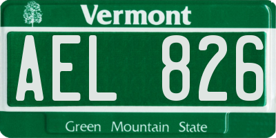 VT license plate AEL826