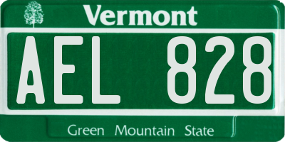 VT license plate AEL828