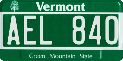 VT license plate AEL840