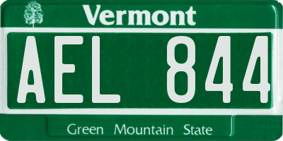 VT license plate AEL844