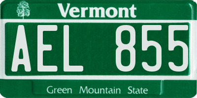 VT license plate AEL855