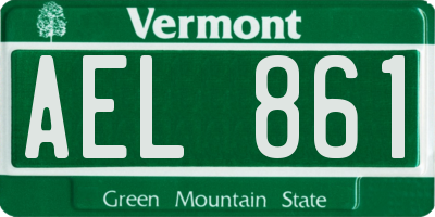 VT license plate AEL861