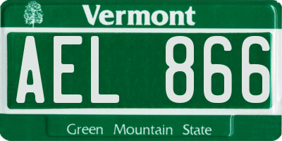 VT license plate AEL866