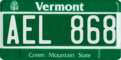 VT license plate AEL868