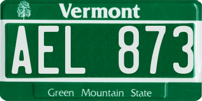 VT license plate AEL873