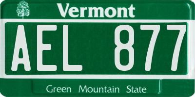 VT license plate AEL877