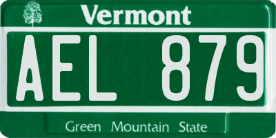 VT license plate AEL879