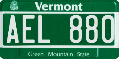 VT license plate AEL880