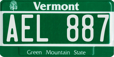 VT license plate AEL887